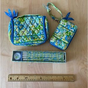 3 piece Vera Bradley Bundle. Jewelry organizer, wallet and pencil/sharpener set.